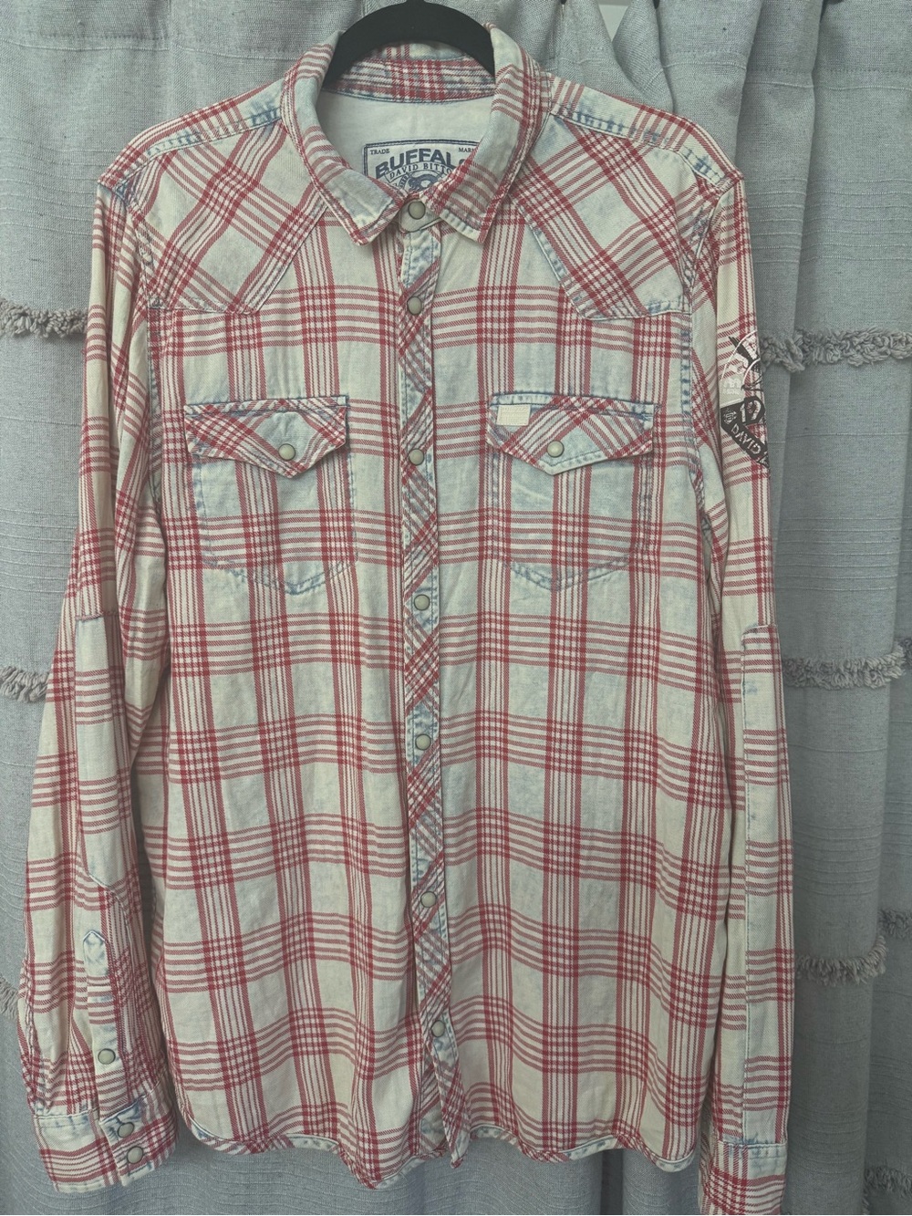 Buffalo David Bitton Men Classic-Fit Plaid Long Sleeve Shirt Cowboy Country-SZ L